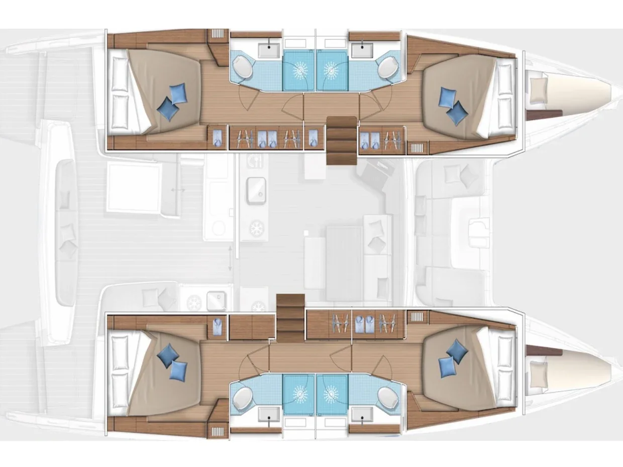Grundriss der Yacht LAGOON 46 - Kari