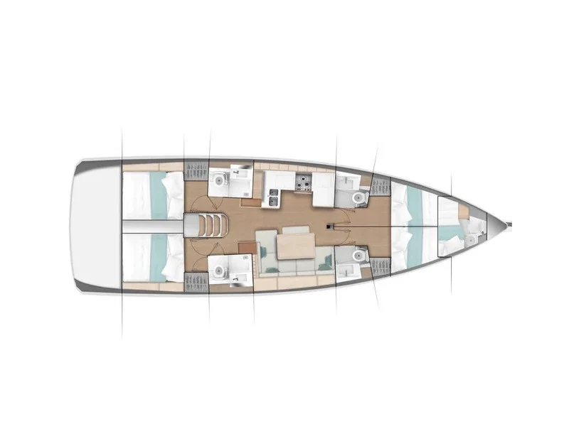 Grundriss der Yacht JEANNEAU Sun Odyssey 490 - Persik