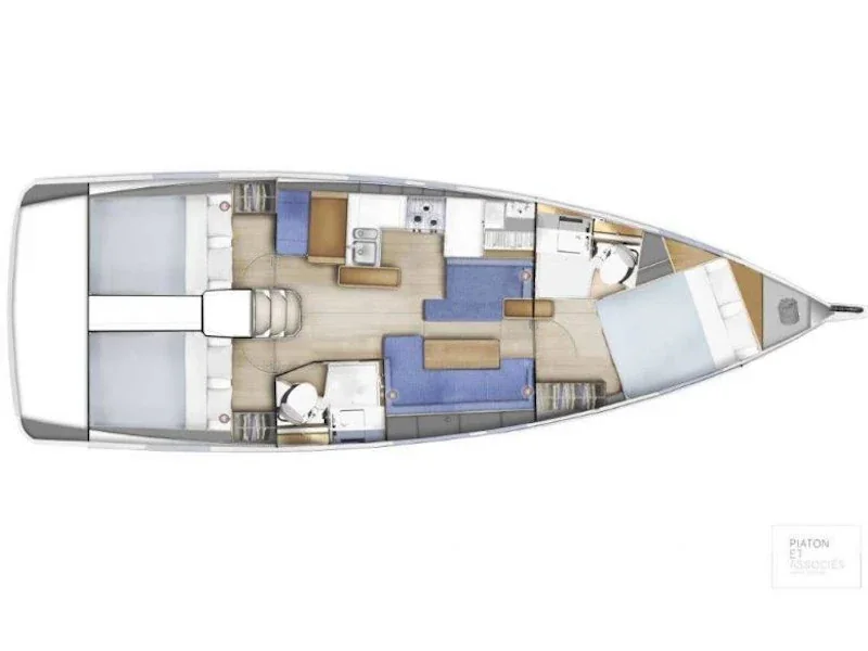 Grundriss der Yacht JEANNEAU Sun Odyssey 410 - Hawking