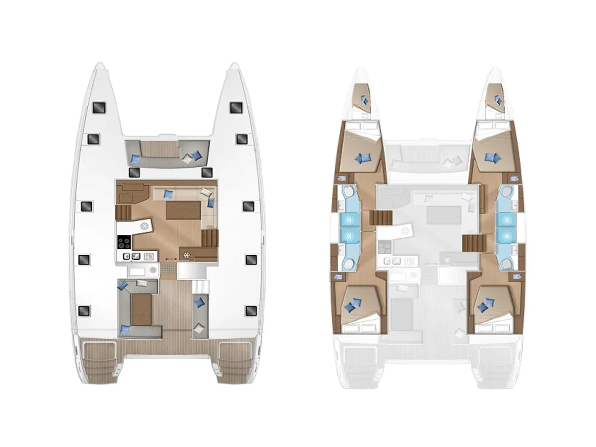 Grundriss der Yacht LAGOON 450 F - Smile
