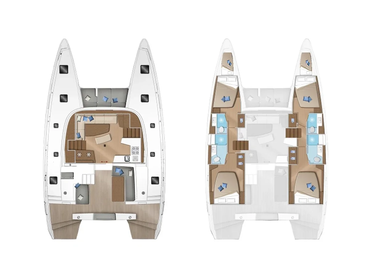 Grundriss der Yacht LAGOON 42 - Sea Hawk