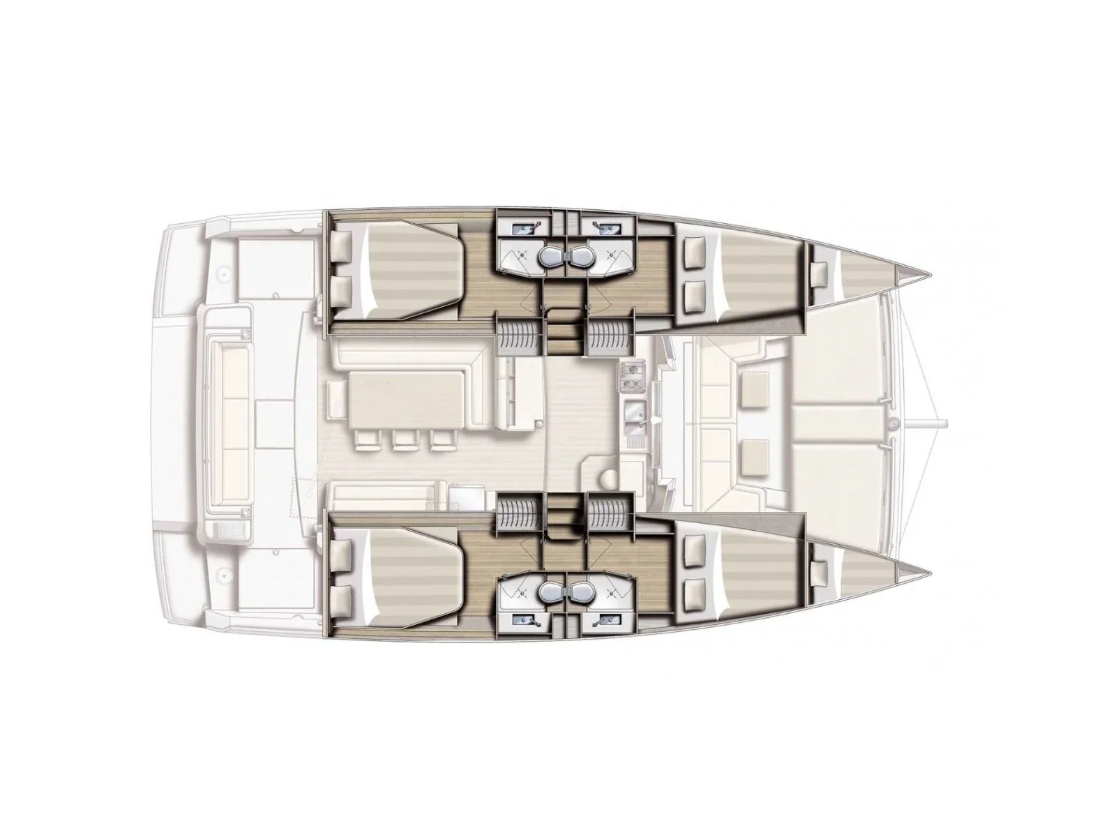 Grundriss der Yacht CATANA Bali 4.1 - Golden Waters