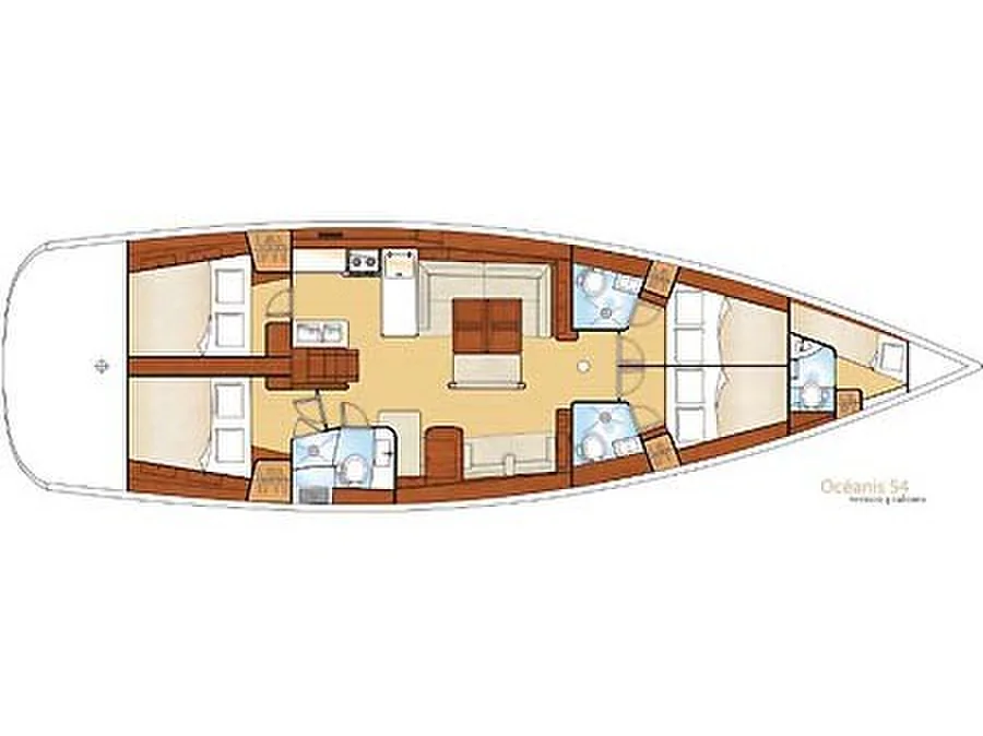 Grundriss der Yacht BENETEAU Oceanis 54 - Alex