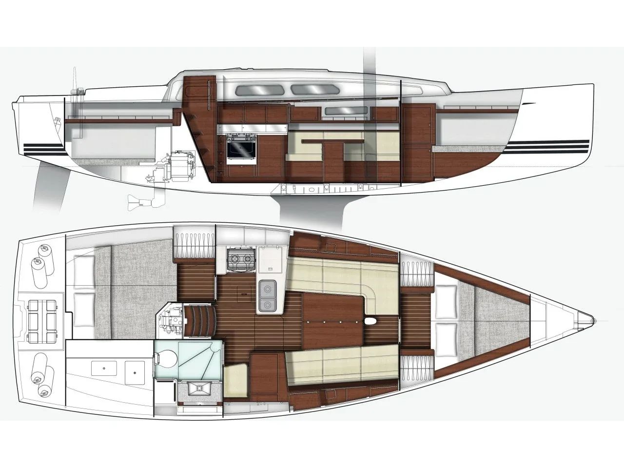 Grundriss der Yacht X-Yachts Xc 35 - Lady X