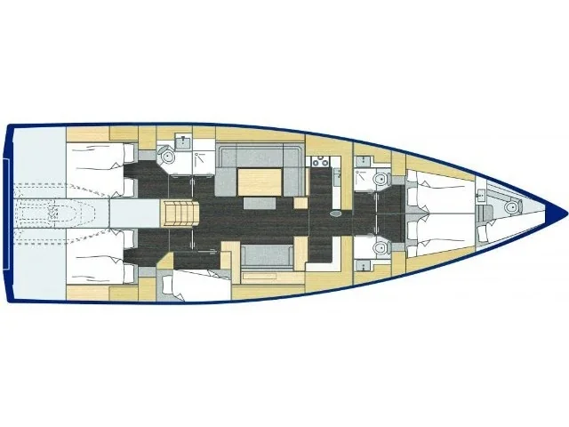 Grundriss der Yacht BAVARIA C57 Holiday - Seacret
