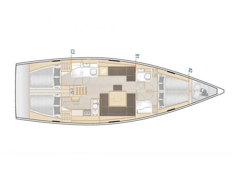 Grundriss der Yacht HANSE 458 - C-Ya