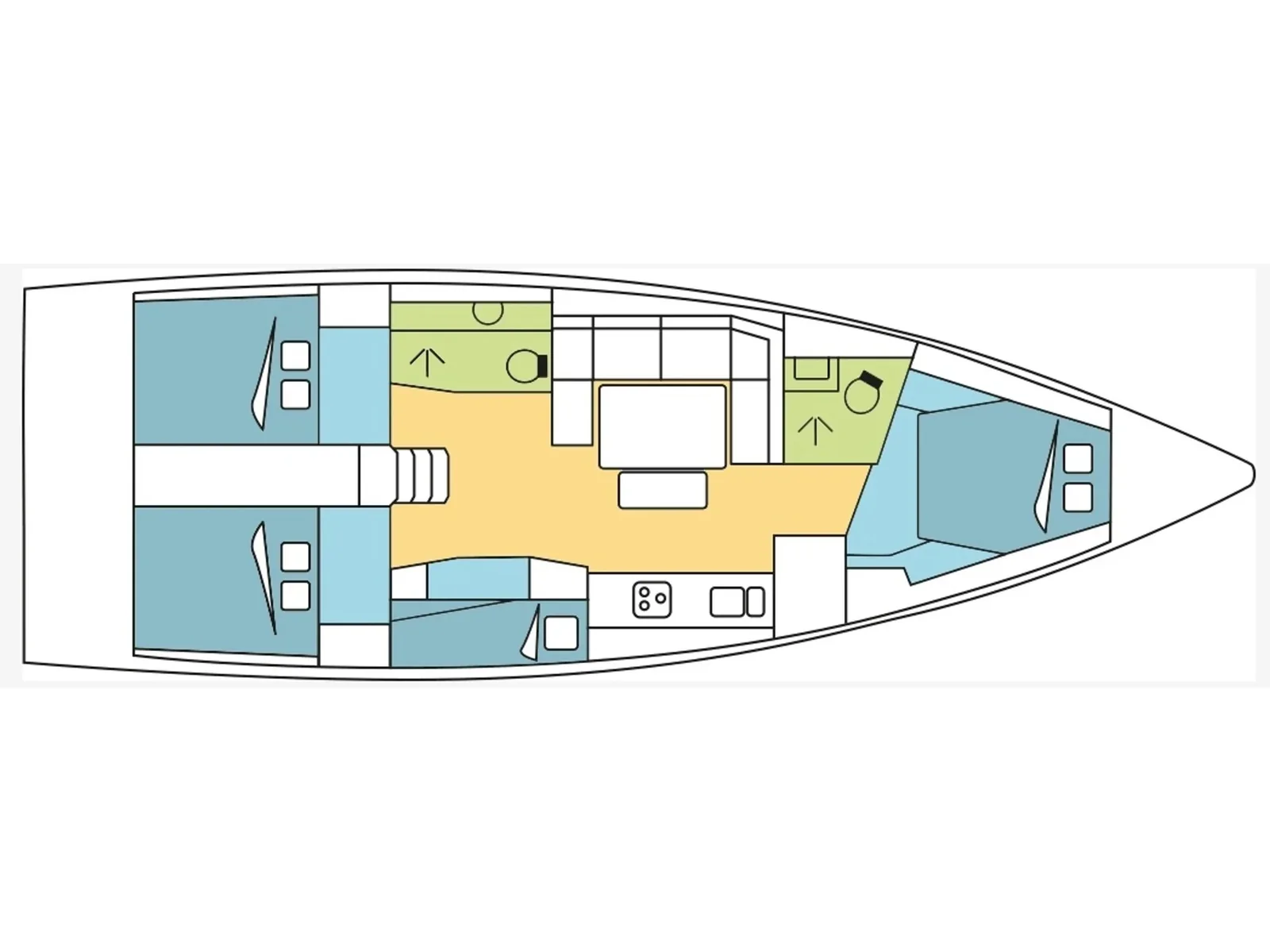 Grundriss der Yacht DUFOUR 430 Grand Large - Ocean Whisper