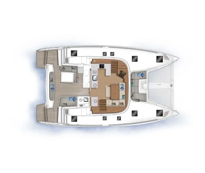 Grundriss der Yacht LAGOON 46 - Omnia