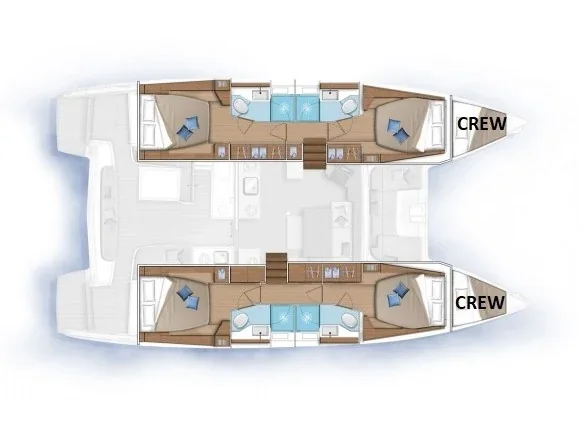 Grundriss der Yacht LAGOON 46 - Omnia