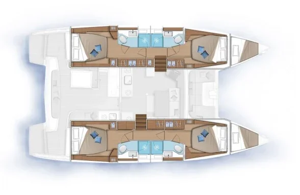 Grundriss der Yacht LAGOON 46 - Omnia