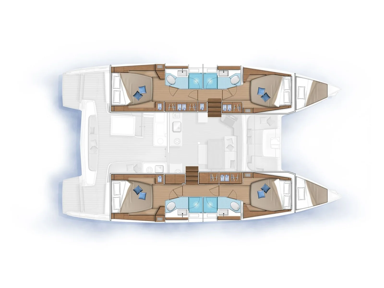 Grundriss der Yacht LAGOON 46 - Pnoe