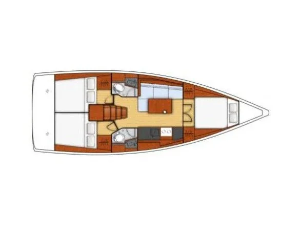 Grundriss der Yacht BENETEAU Oceanis 38.1 - Philyra