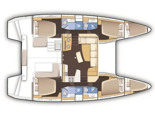 Grundriss der Yacht LAGOON 42 - Neverland