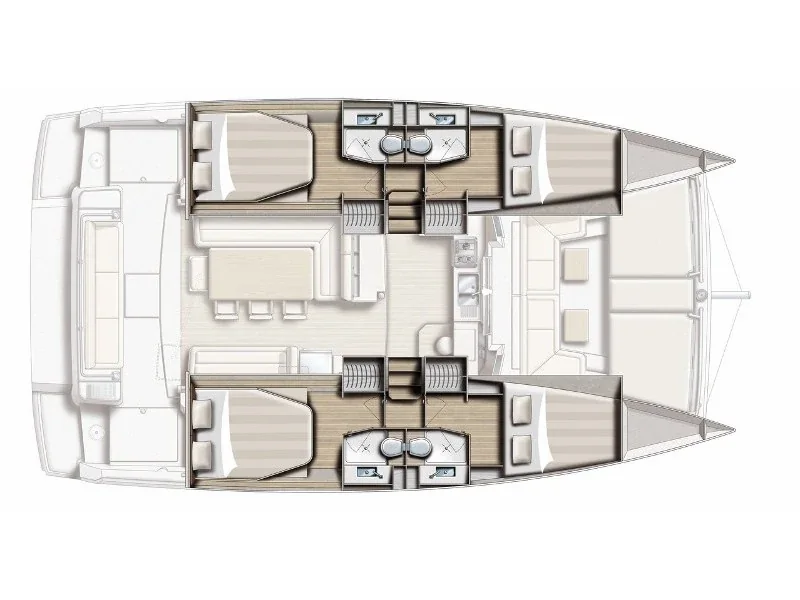 Grundriss der Yacht CATANA Bali 4.1 - Crystal Waters