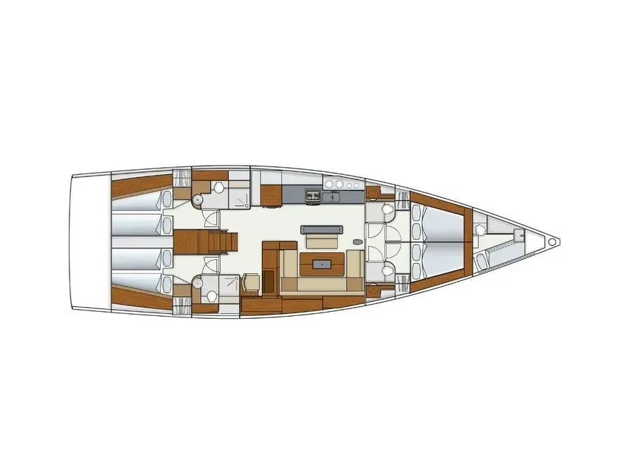 Grundriss der Yacht HANSE 575 - Ifestos