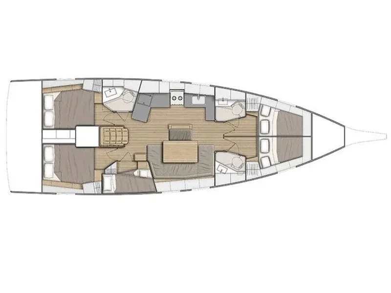 Grundriss der Yacht BENETEAU Oceanis 46.1 - Esperanza