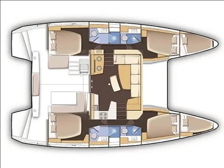 Grundriss der Yacht LAGOON 42 - Aria
