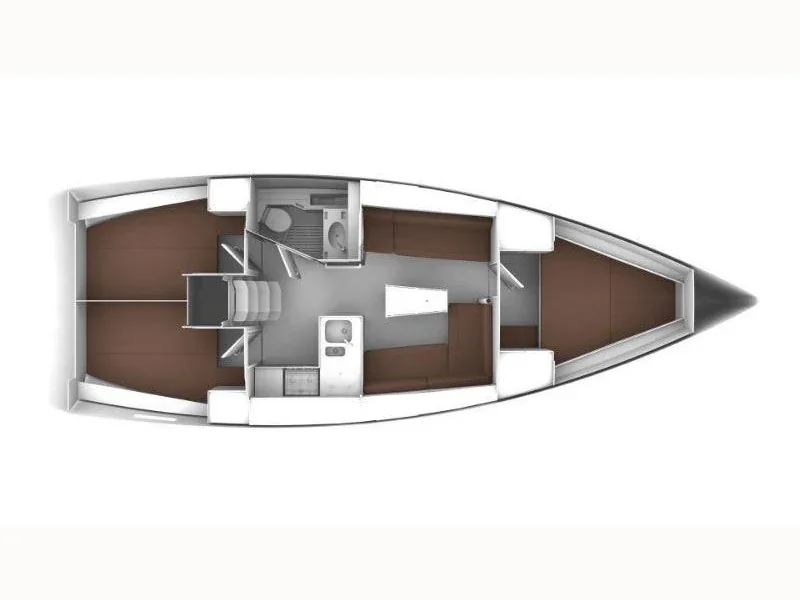 Grundriss der Yacht BAVARIA Cruiser 37 - Francesca