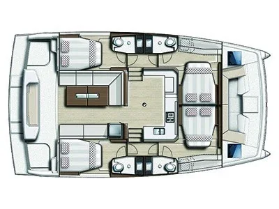 Grundriss der Yacht CATANA Bali Catspace - Inseame