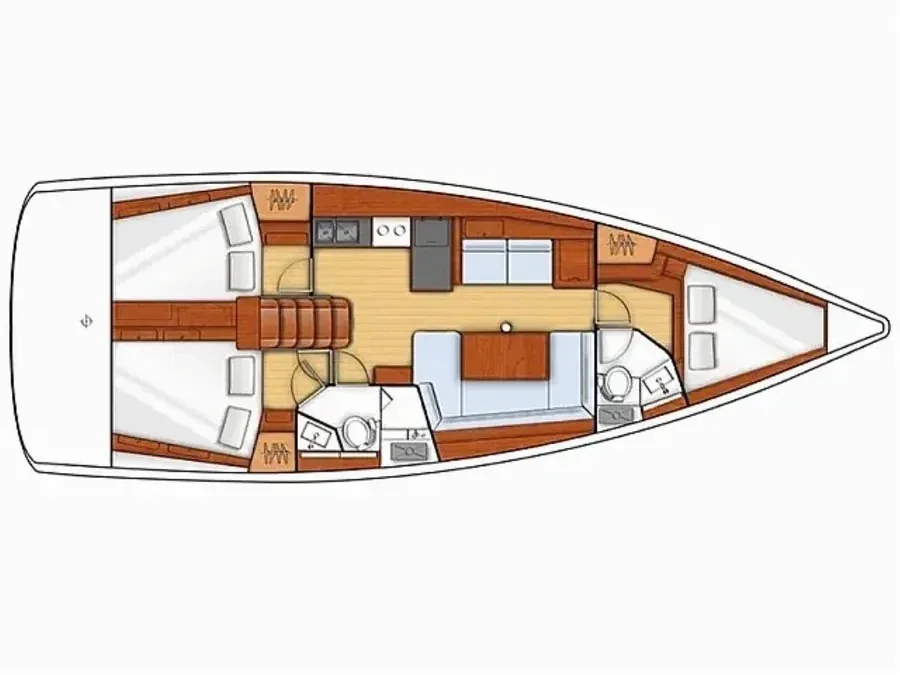 Grundriss der Yacht BENETEAU Oceanis 38.1 - Sea Wolf