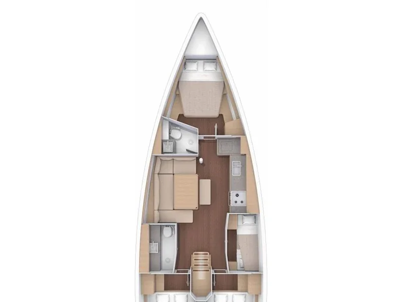 Grundriss der Yacht DUFOUR 430 Grand Large - Catacea