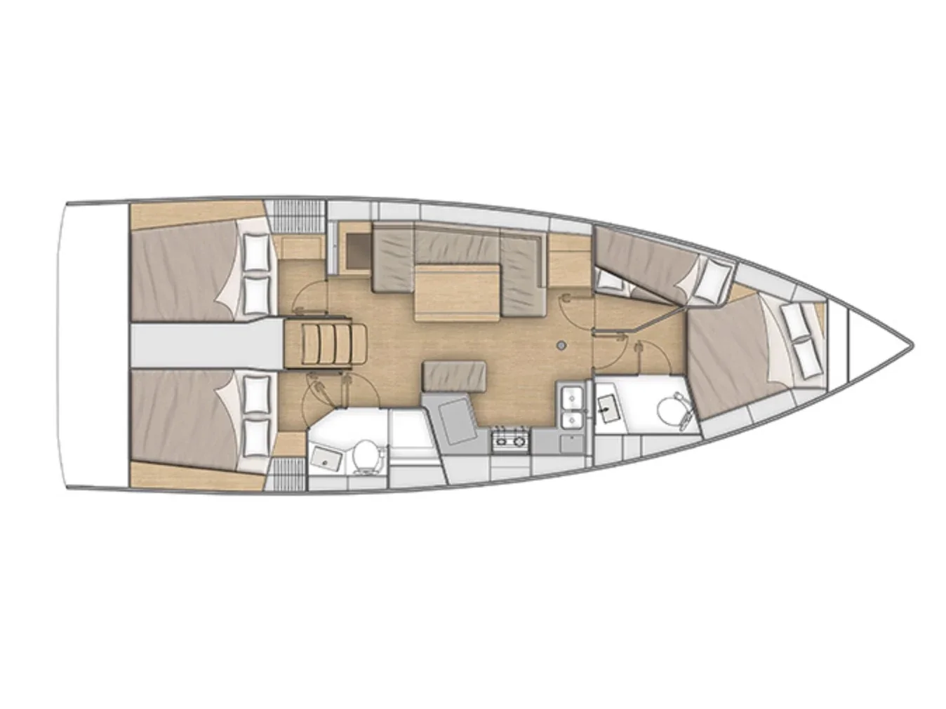 Grundriss der Yacht BENETEAU Oceanis 40.1 - Vela