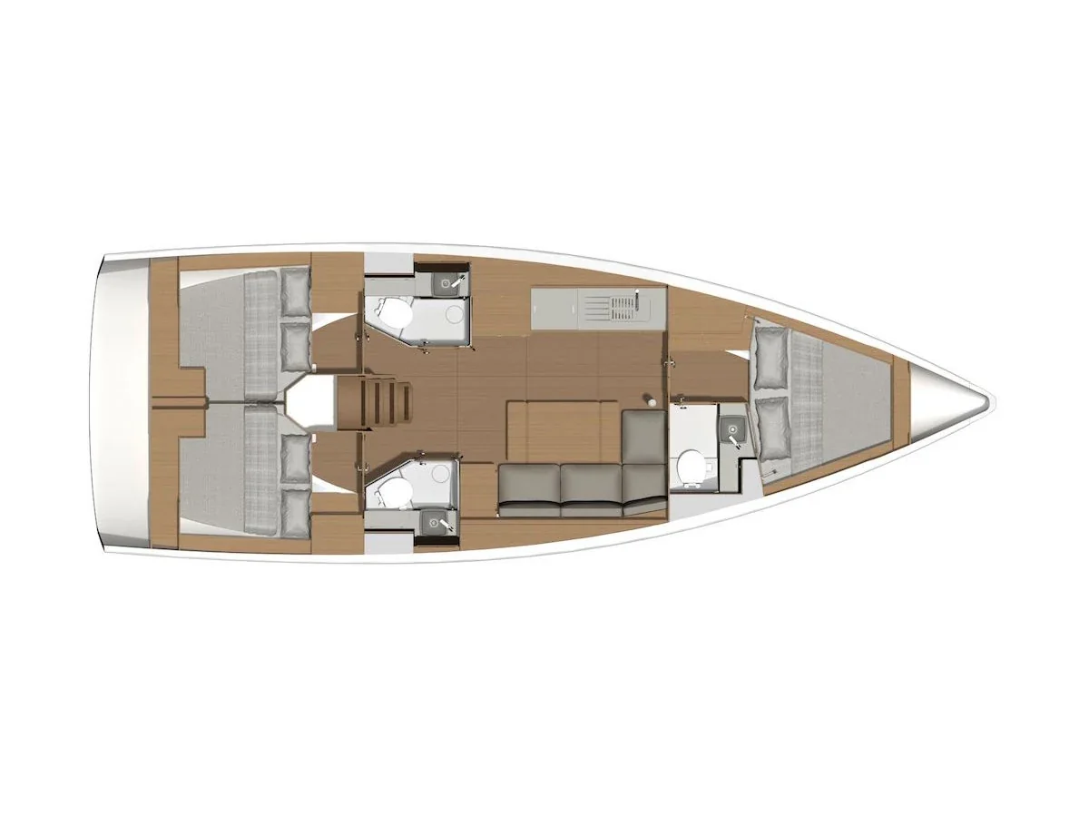 Grundriss der Yacht DUFOUR 390 Grand Large - Musica