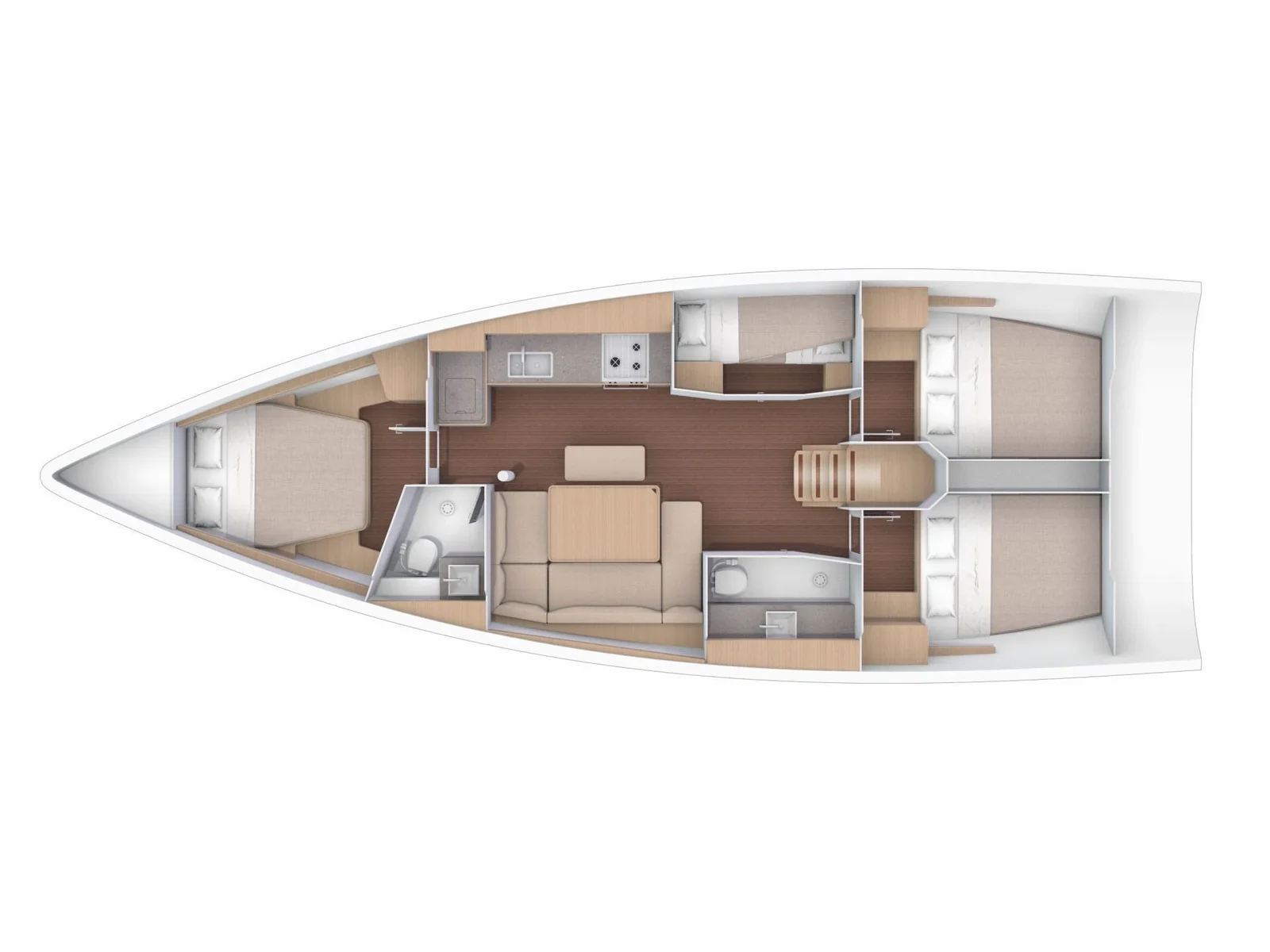 Grundriss der Yacht DUFOUR 430 Grand Large - Pavo