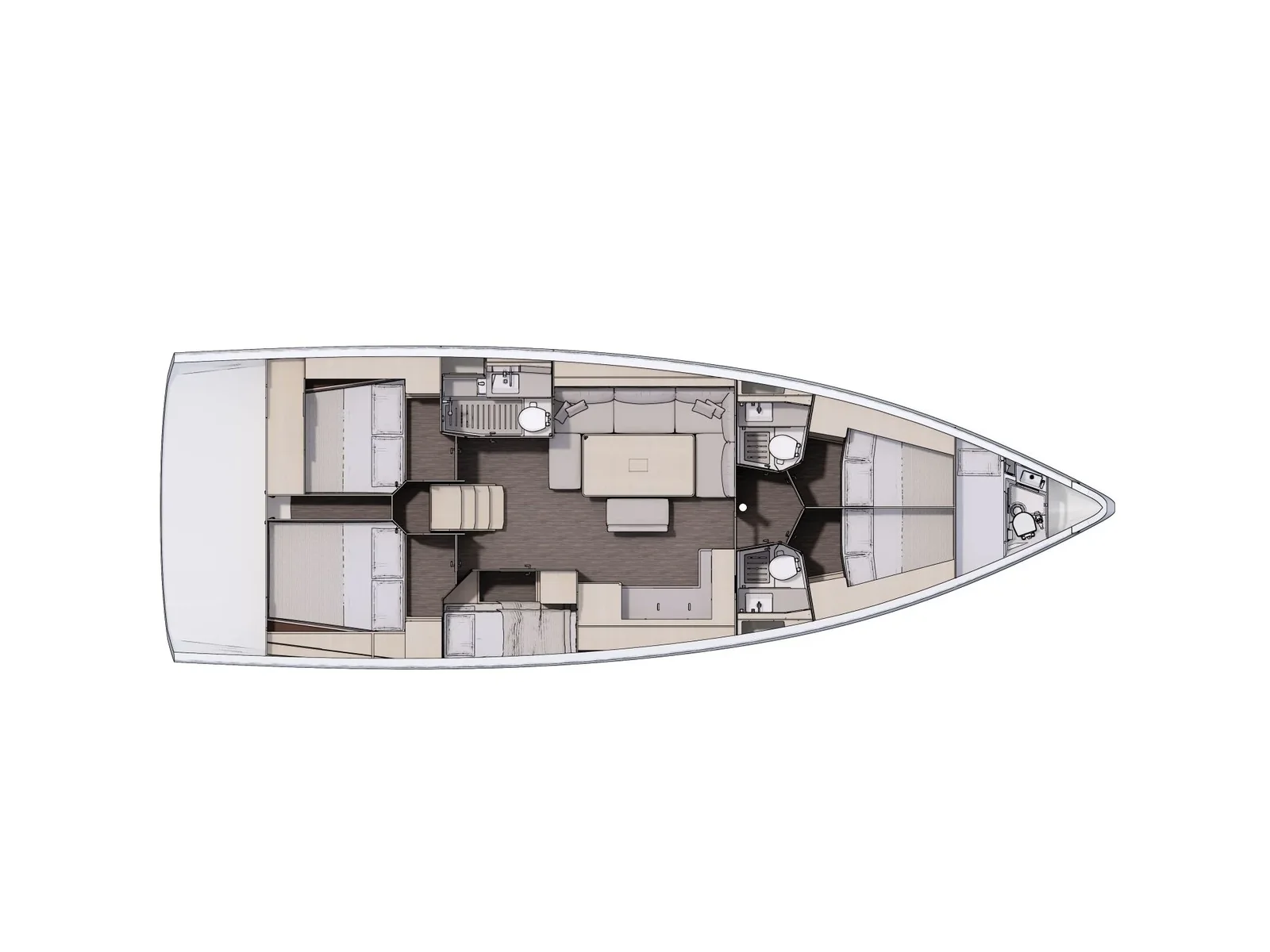 Grundriss der Yacht DUFOUR 470 - Virgo