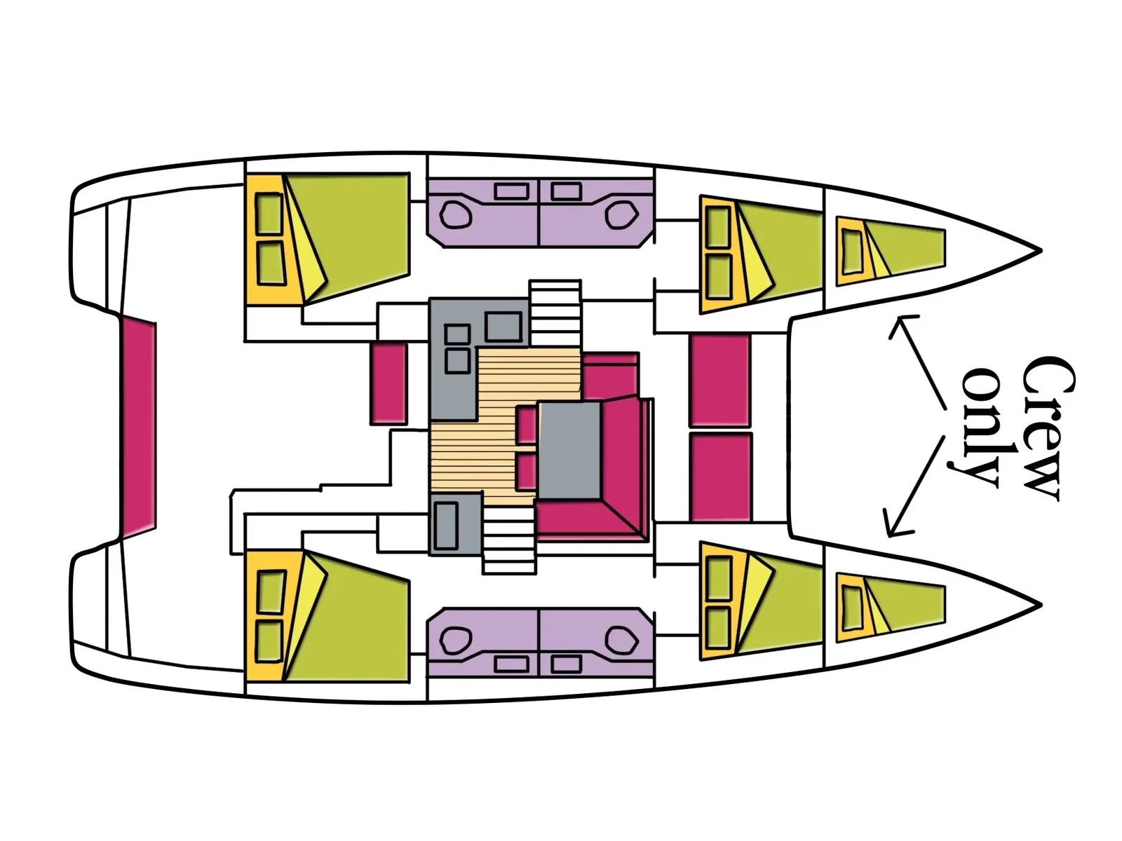 Grundriss der Yacht LAGOON 40 - Aquila