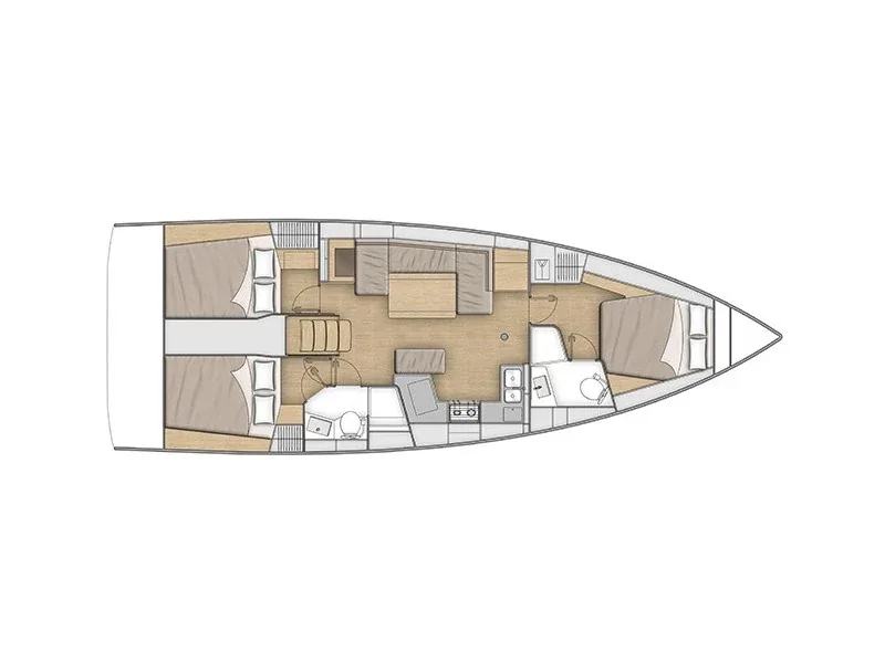 Grundriss der Yacht BENETEAU Oceanis 40.1 - Aries
