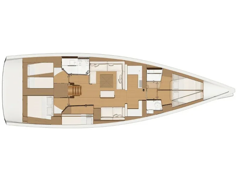 Grundriss der Yacht DUFOUR 520 Grand Large - Sunshine Planet