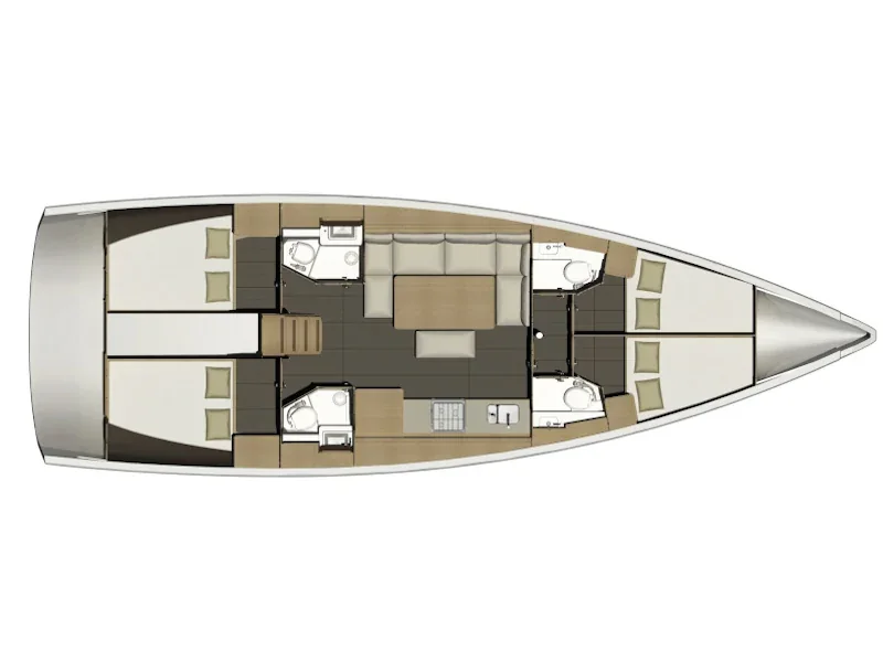 Grundriss der Yacht DUFOUR 460 Grand Large - Discovery Planet