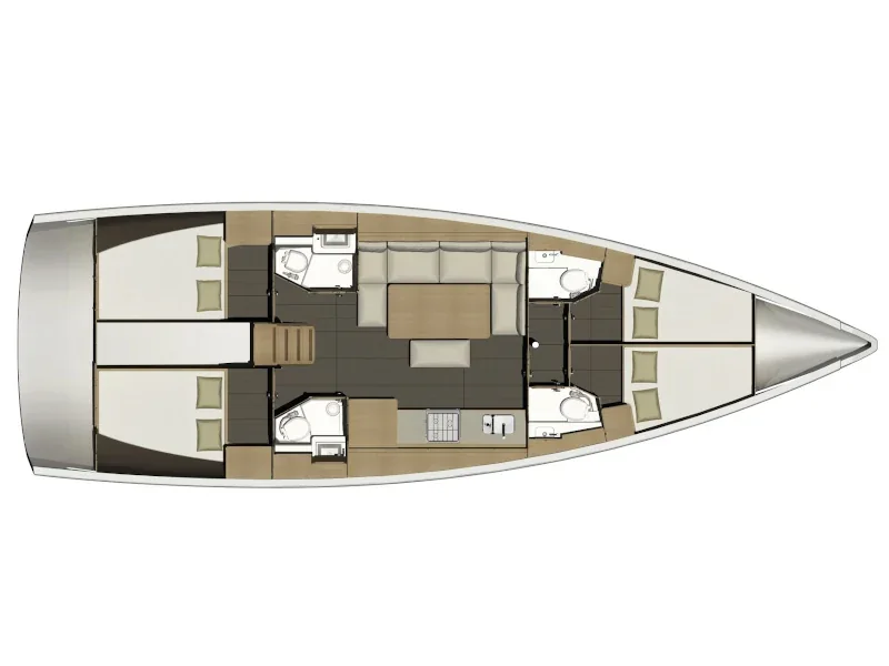 Grundriss der Yacht DUFOUR 460 Grand Large - Mania Planet