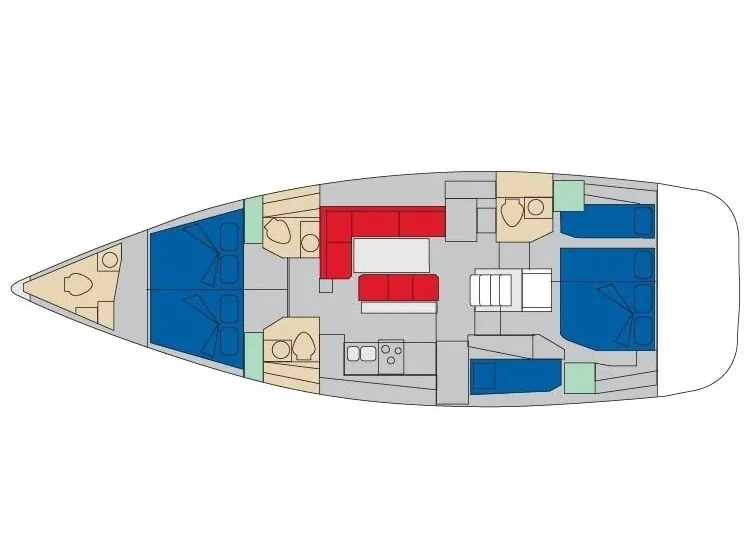 Grundriss der Yacht JEANNEAU 54 - Zaniah