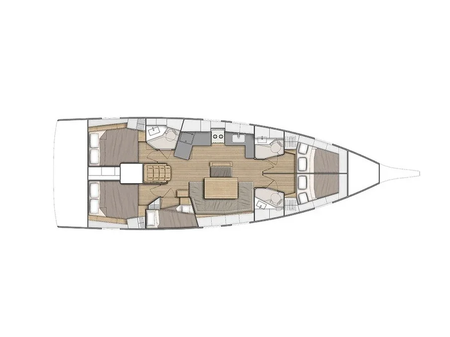 Grundriss der Yacht BENETEAU Oceanis 46.1 - Kalmi
