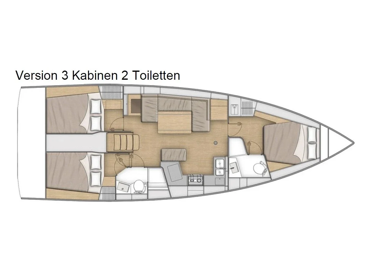 Grundriss der Yacht BENETEAU Oceanis 40.1 - Naomi