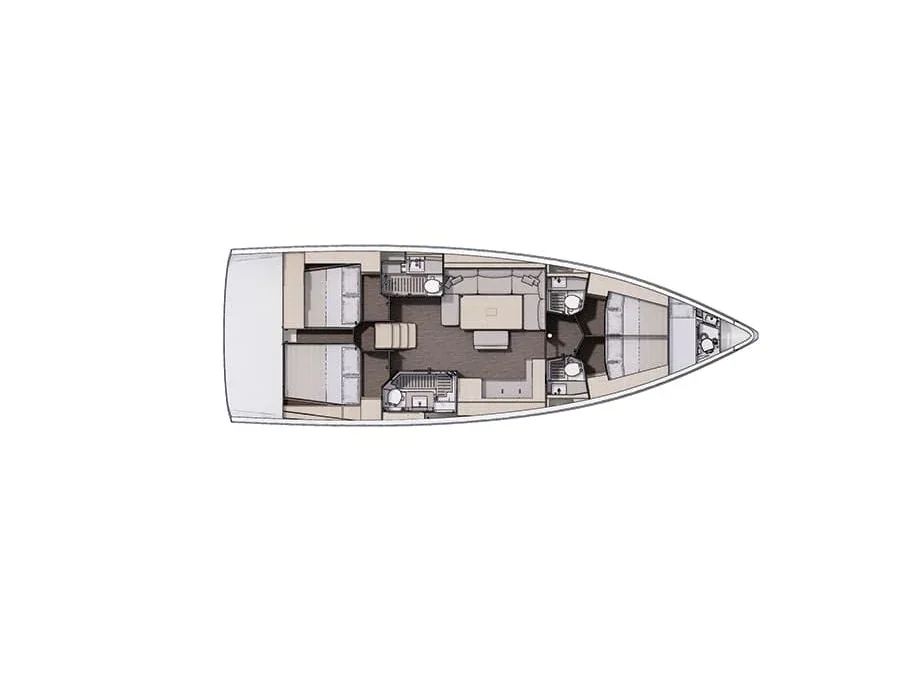 Grundriss der Yacht DUFOUR 470 - Balu