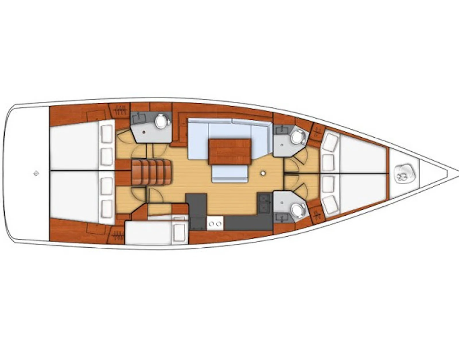 Grundriss der Yacht BENETEAU Oceanis 48 - Mars Planet