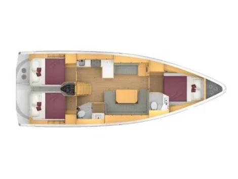 Grundriss der Yacht BAVARIA C42 - Bella
