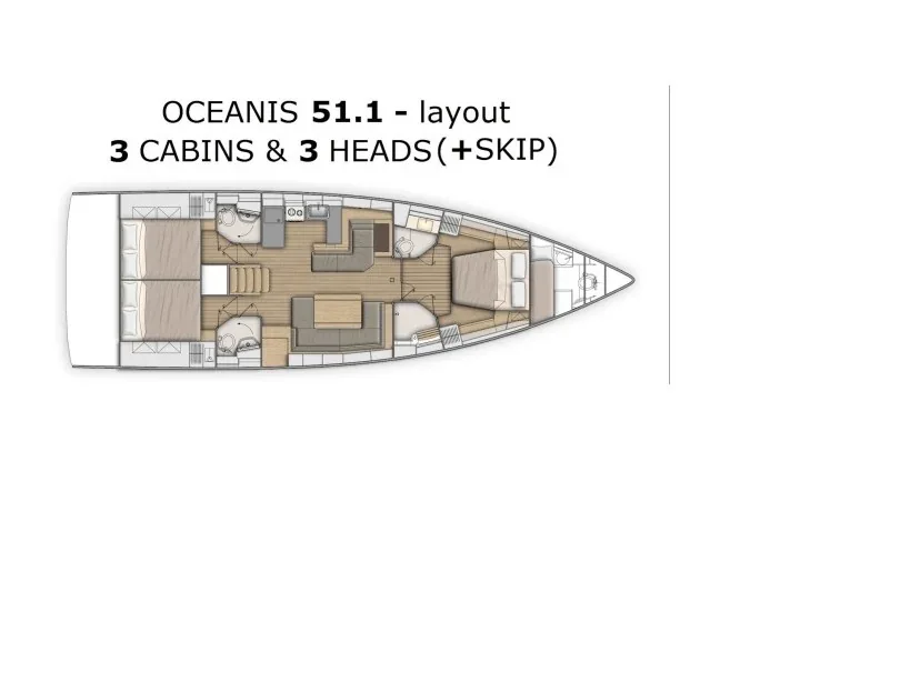 Grundriss der Yacht BENETEAU Oceanis 51.1 - Dodo