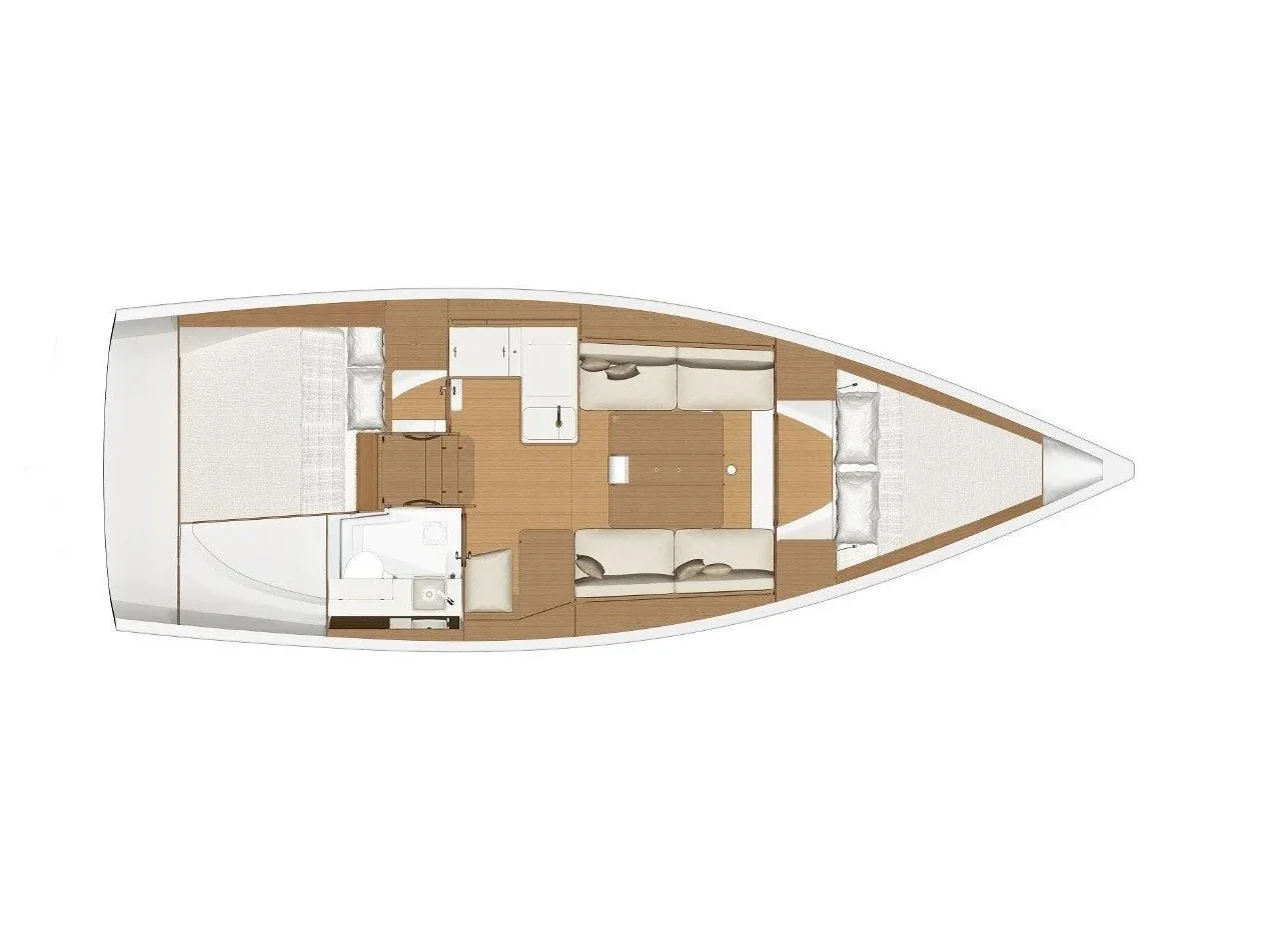 Grundriss der Yacht DUFOUR 360 Grand Large - Smile Planet