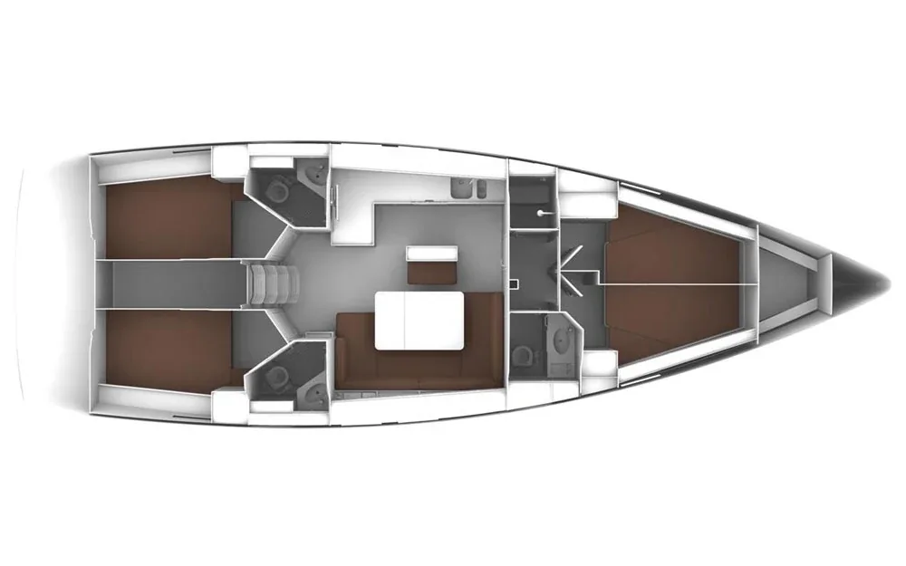 Grundriss der Yacht BAVARIA Cruiser 46 - Noelle