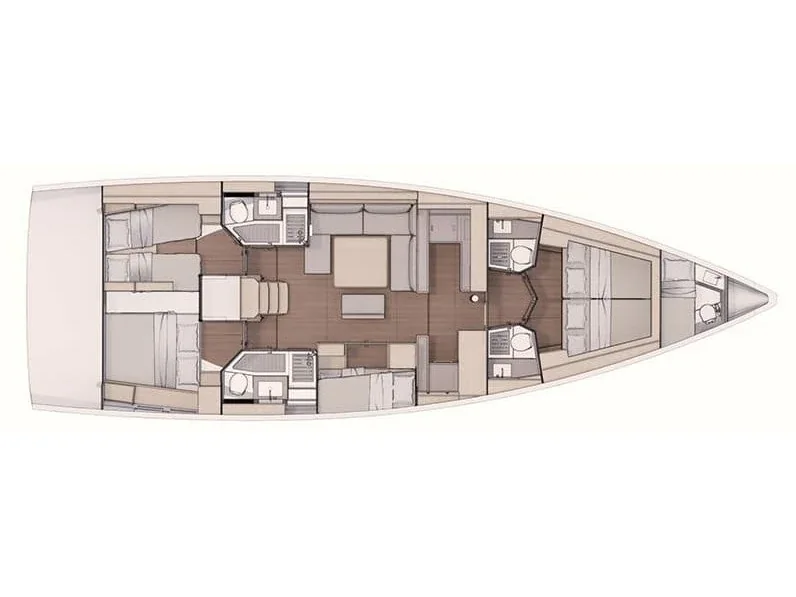 Grundriss der Yacht DUFOUR 530 Grand Large - Wish Planet