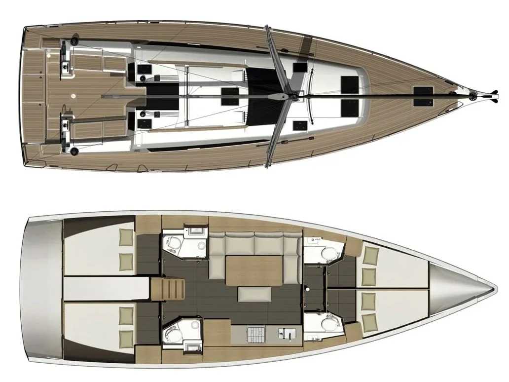 Grundriss der Yacht DUFOUR 460 Grand Large - Odysseas