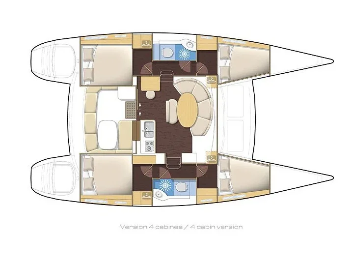 Grundriss der Yacht LAGOON 400 S2 - Lady Dom
