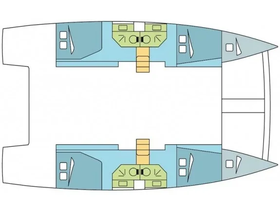 Grundriss der Yacht CATANA Bali 4.3 - Hogwarts