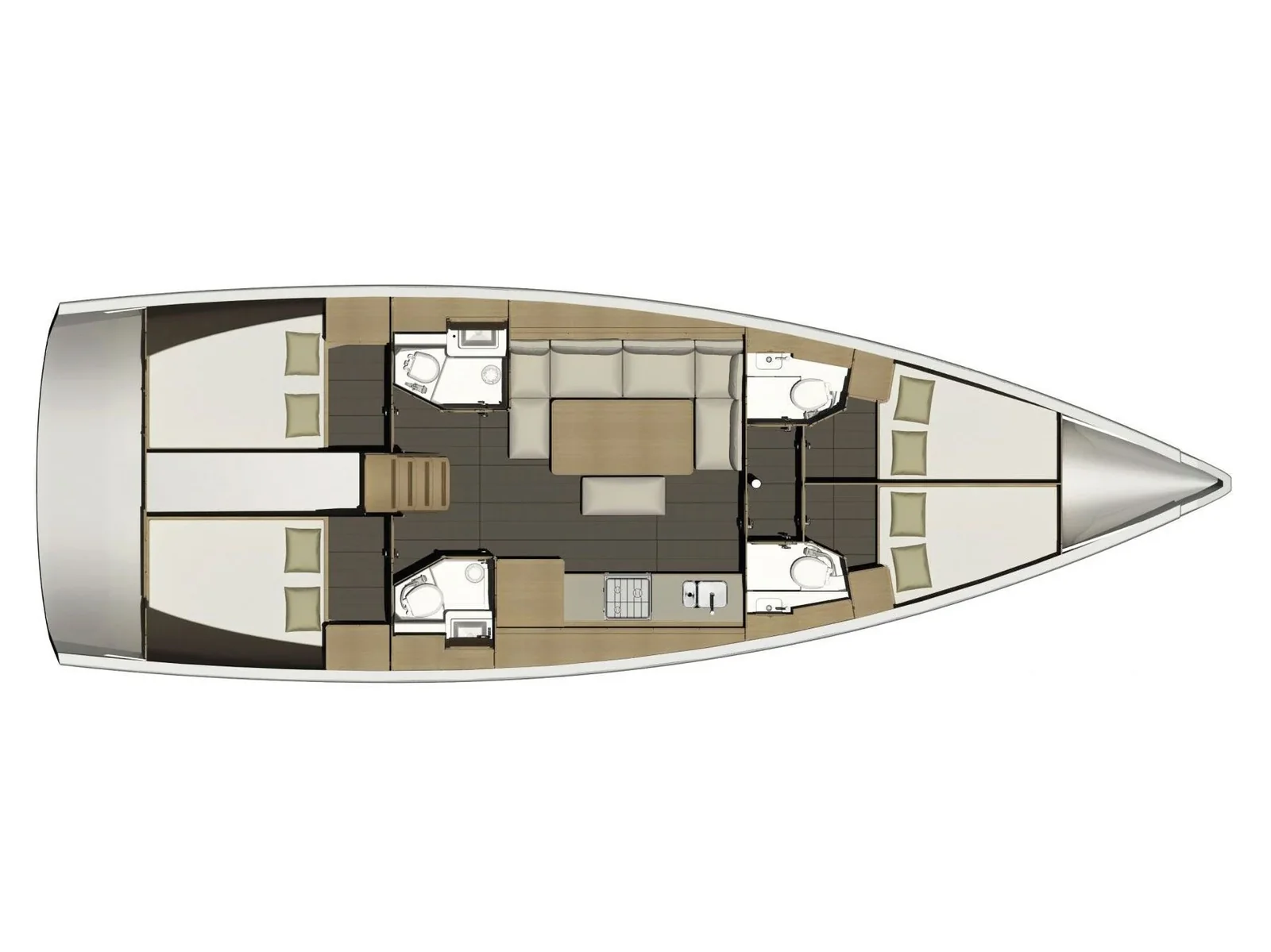 Grundriss der Yacht DUFOUR 460 Grand Large - Joanne