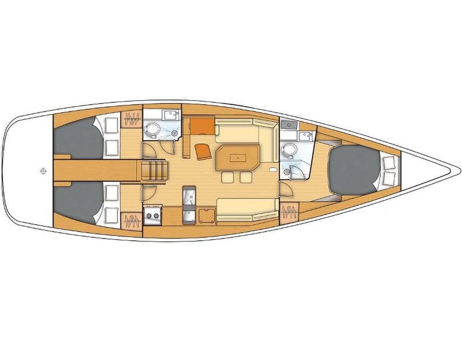 Grundriss der Yacht BENETEAU First 45 - Ariadne