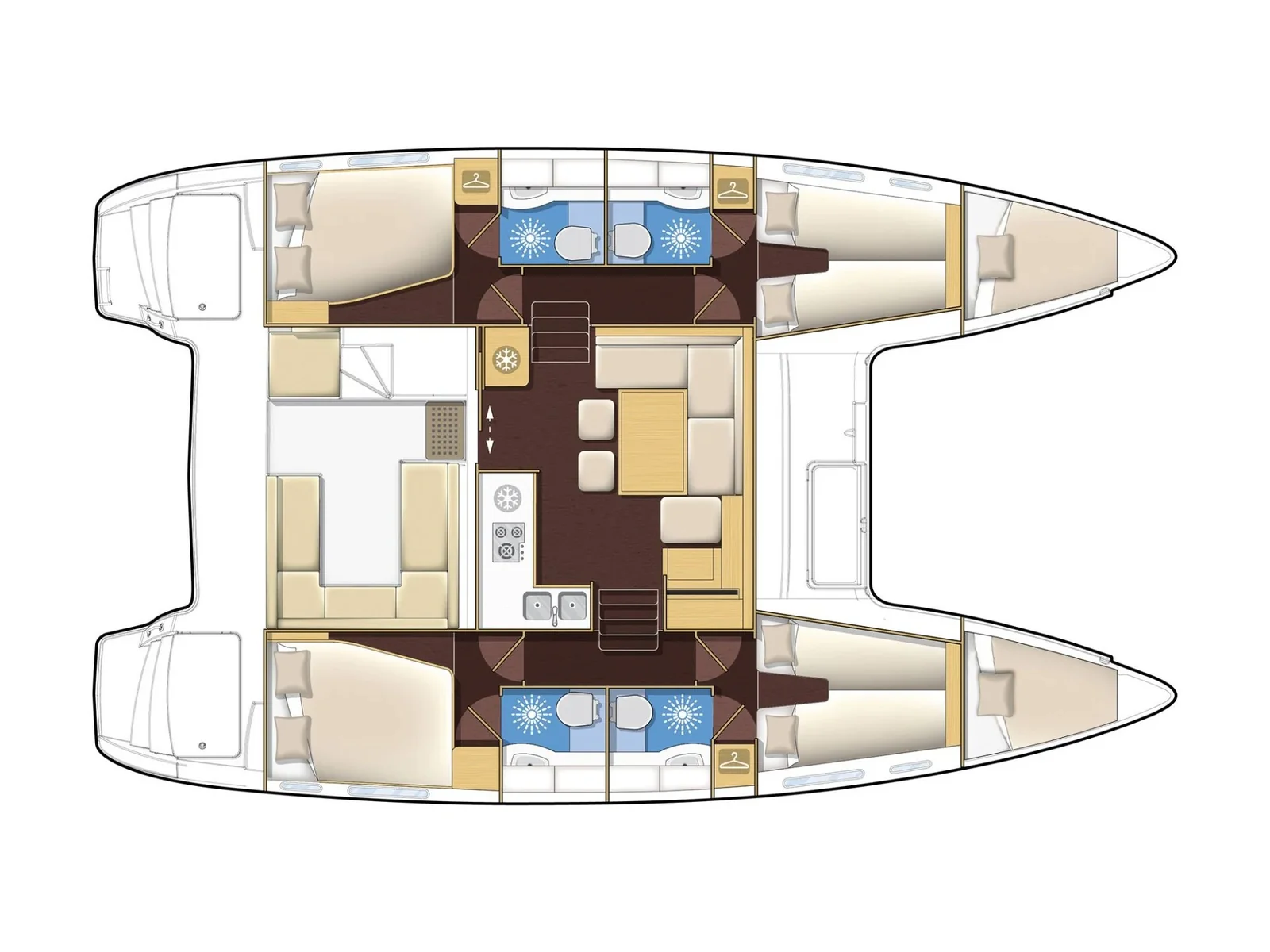 Grundriss der Yacht LAGOON 400 S2 - Vicky